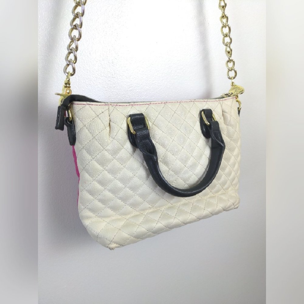 Betsey Johnson Womens Pink Quilted Shoulder Bag - Picture 3 of 14